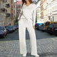 😍✨ Compleu Casual 2 Piese, Bluza cu Fermoar și Pantaloni Largi cu Șnur, Tricotat Moale — 6 Culori ❤️