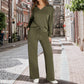 😍✨ Compleu Casual 2 Piese, Bluza cu Fermoar și Pantaloni Largi cu Șnur, Tricotat Moale — 6 Culori ❤️