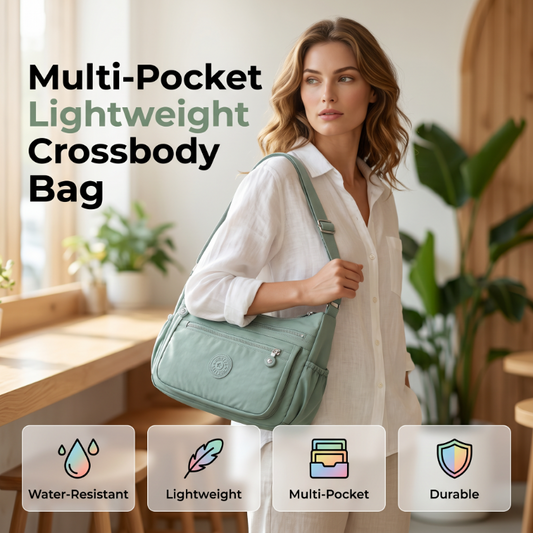 ⌛Časově omezená nabídka – Lehká nylonová crossbody kabelka s více kapsami – Lehká, voděodolná a ideální pro každodenní dobrodružství 👜
