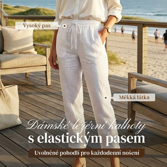 🌺Ležérní lněné kalhoty s elastickým pasem✨Od domácího pohodlí až po ulice