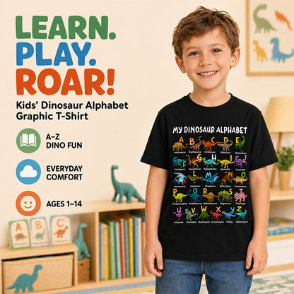 🦖👕Dětské tričko s dinosauřím písmenným vzorem