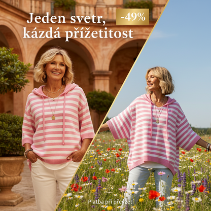 ✨🛍️Friss Megjelenés - Kényelmes Kapucnis Pulóver Csíkokkal – Könnyed Stílus Kávézásokhoz vagy Pihenőnapokhoz