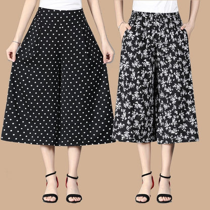 【S-4XL】💖Dámské kalhoty s elastickým pasem, plisované, šifonové, široké nohavice