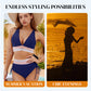 😍👙Dvoudílné bikiny s vysokým pasem a kontrolou břicha v barevných blocích