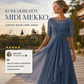 Kukkakirjailtu midimekko – vzdušné a stylové s kulatým výstřihem🌸