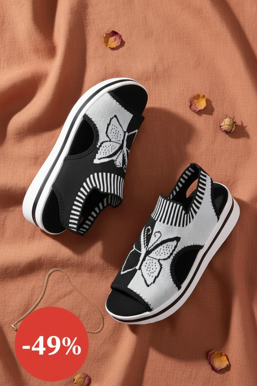 Black white sandals no text