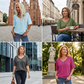 ⏳Dámské jednobarevné tričko s V‑výstřihem | Krátké rukávy, měkké, pohodlné | S–2XL