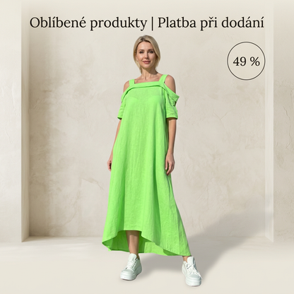 🔥Hit se slevou! Dlouhé šaty s odhalenými rameny 💃