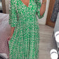 【S-5XL】👗Dlouhé šaty s výstřihem do V a potiskem