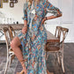 Boho šaty s výstřihem do V a bočním rozparkem👗
