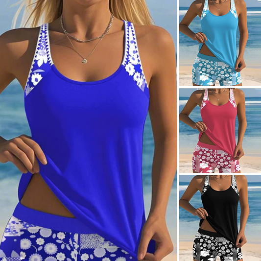🔥  S-3XL 🏖️ Sexy vzorované tričko a kraťasy, dvoudílné plavky 🏊‍♀️👙