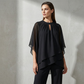 🔥Do vyprodání zásob – 49% sleva!🎉Elegantní dvoudílný set: halenka s asymetrickým lemem a široké kalhoty