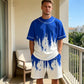 👕 ČASOVĚ OMEZENÁ SLEVA 50%! 🎨 Pánský set s potiskem – tričko a kraťasy, prodyšný polyester, živý potisk 🏃‍♂️