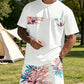 👕 ČASOVĚ OMEZENÁ SLEVA 50%! 🎨 Pánský set s potiskem – tričko a kraťasy, prodyšný polyester, živý potisk 🏃‍♂️