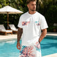 👕 ČASOVĚ OMEZENÁ SLEVA 50%! 🎨 Pánský set s potiskem – tričko a kraťasy, prodyšný polyester, živý potisk 🏃‍♂️