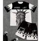 👕 ČASOVĚ OMEZENÁ SLEVA 50%! 🎨 Pánský set s potiskem – tričko a kraťasy, prodyšný polyester, živý potisk 🏃‍♂️