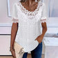 Dámské tričko s krajkovým lemem a kulatým výstřihem