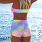 ⏳Časově omezená nabídka⏰Dámský bikini set – top se šňůrkou, chlapecké kraťasy, více stylů 🏖️