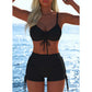 ⏳Časově omezená nabídka⏰Dámský bikini set – top se šňůrkou, chlapecké kraťasy, více stylů 🏖️