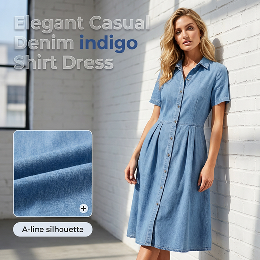 👗Dámské elegantní a ležérní džínové šaty☁️