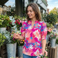 🌸 49% SLEVA! 🌸Dámská boho halenka s výstřihem do V a nabíranými rukávy | Květinový vzor, elegantní i ležérní top do kanceláře i na víkend