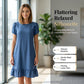 👗✨Elegantní džínové šaty s praným efektem – Každodenní elegance bez námahy💙