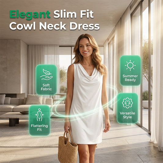👗Elegantní šaty s rolákem a úzkým střihem☁️