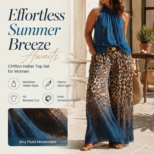 👗Dámský top bez rukávů s ramínky a komplet s kalhotami s leopardím vzorem – Komplet s kalhotami – Odvážný, šik a bezstarostný letní outfit🔥
