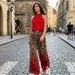 👗Dámský top bez rukávů s ramínky a komplet s kalhotami s leopardím vzorem – Komplet s kalhotami – Odvážný, šik a bezstarostný letní outfit🔥