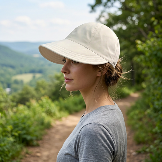 👒☀️ 49% SLEVA! Klobouk proti slunci s otvorem pro culík – Prodyšný, nastavitelný a lehký pro ženy 🎀🌿