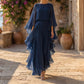 👗 ČASOVĚ OMEZENÁ SLEVA 49 %! 💥 Dámský set s volánkovým dlouhým rukávem a kalhotami – průhledný výstřih, široké nohavice, elegantní ✨