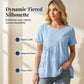 👚 SLEVA 49%! 🌸 Dámské krátké rukávy vrstvené tuniky – lehké a splývavé – ideální na letní vrstvení nebo ležérní eleganci – pohodlné a ženské ✨🌿