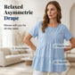 👚 SLEVA 49%! 🌸 Dámské krátké rukávy vrstvené tuniky – lehké a splývavé – ideální na letní vrstvení nebo ležérní eleganci – pohodlné a ženské ✨🌿