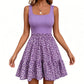 Dámské letní šaty s čtvercovým výstřihem a květinovým vzorem