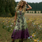 🌸2026 HORKÝ PRODEJ🔥 -49%✨ Vintage Maxi Šaty 👗 Elegantní V-výstřih & unikátní barevný přechod
