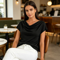 👚🌸 PROMO LIMITOVANÁ 49% ! Dámský top s křížovým výstřihem – balerínové rukávy, jemná látka, drapovaný design, 2 barvy, všestranný a elegantní 🌸