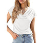 👚🌸 PROMO LIMITOVANÁ 49% ! Dámský top s křížovým výstřihem – balerínové rukávy, jemná látka, drapovaný design, 2 barvy, všestranný a elegantní 🌸