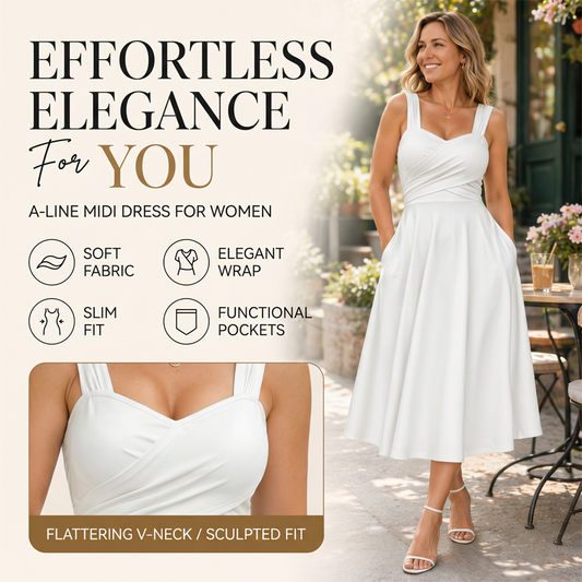 👗✨ Elegantní maxišaty s výstřihem do V a kapsami