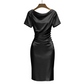 🎁Nové přírůstky 49% SLEVA💥Dámské elegantní saténové řasené bodycon šaty 💎 Vklouzněte do hedvábné sebejistoty – řasení lichotí, střih ohromuje ✨