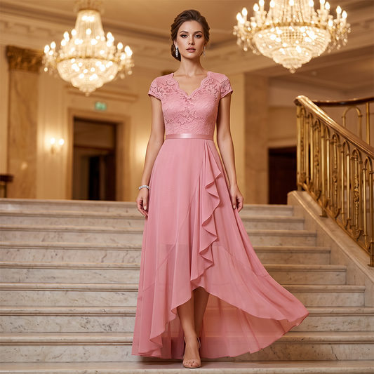 Elegantní krajkové večerní šaty