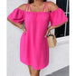 🔥HOT SALE 49% OFF!👗 Dámské elegantní jednobarevné mini šaty