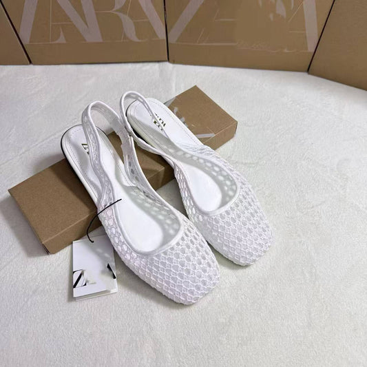 👡🌸 Dámské pletené sandály s otevřenou patou – Elegantní pletená textura, která okamžitě dodá francouzský šik a uvolněnou eleganci ✨