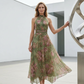 🌸 49% SLEVA! 👗 Elegantní maxi šaty s květinovým potiskem & nákrčníkem – Splývavá látka, lichotivá postavě & boho styl – Ideální na léto, dovolenou a teplé večery ☀️