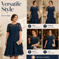 👗 49% SLEVA NYNÍ! 🌸 Dámské elegantní plus size vrstvené šaty – krajkové detaily, vysoký pas & perfektní pro všechny příležitosti ✨