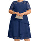 👗 49% SLEVA NYNÍ! 🌸 Dámské elegantní plus size vrstvené šaty – krajkové detaily, vysoký pas & perfektní pro všechny příležitosti ✨