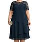 👗 49% SLEVA NYNÍ! 🌸 Dámské elegantní plus size vrstvené šaty – krajkové detaily, vysoký pas & perfektní pro všechny příležitosti ✨