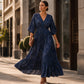 🌸👗 Dámské šaty s potiskem a výstřihem do V – Volný střih, elegantní vzor, lichotivá silueta pro romantický vzhled od každodenního nošení po speciální příležitosti 🌿💃