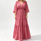 🌸👗 Dámské šaty s potiskem a výstřihem do V – Volný střih, elegantní vzor, lichotivá silueta pro romantický vzhled od každodenního nošení po speciální příležitosti 🌿💃