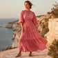 🌸👗 Dámské šaty s potiskem a výstřihem do V – Volný střih, elegantní vzor, lichotivá silueta pro romantický vzhled od každodenního nošení po speciální příležitosti 🌿💃