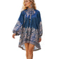 👗🌊Dámské retro šaty s vysokým límcem a pelerínou s květinovým vzorem — elegantní, nadčasové✨